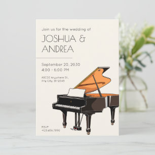 Invitation Grand mariage de musique Piano