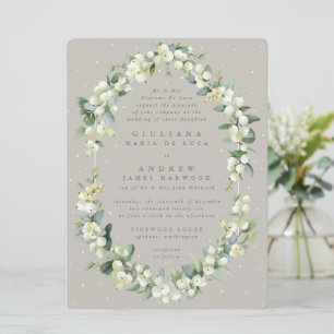 Invitation Grand Mariage Forme Greige Snowberry+Eucalyptus