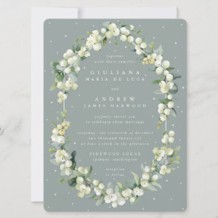Invitation Grand Mariage Seafoam Green Snowberry + Eucalyptus