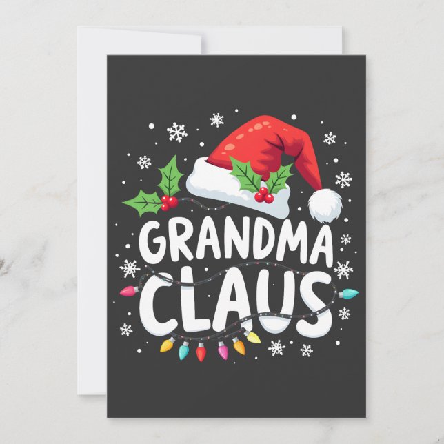 Invitation Grand-mère Claus Noël Family Union (Devant)