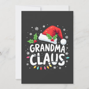 Invitation Grand-mère Claus Noël Family Union