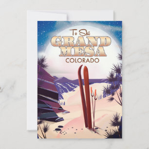 Invitation grand mesa, affiche de ski Colorado.