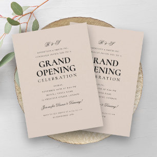 Invitation Grand Monogramme d'ouverture d'entreprise officiel