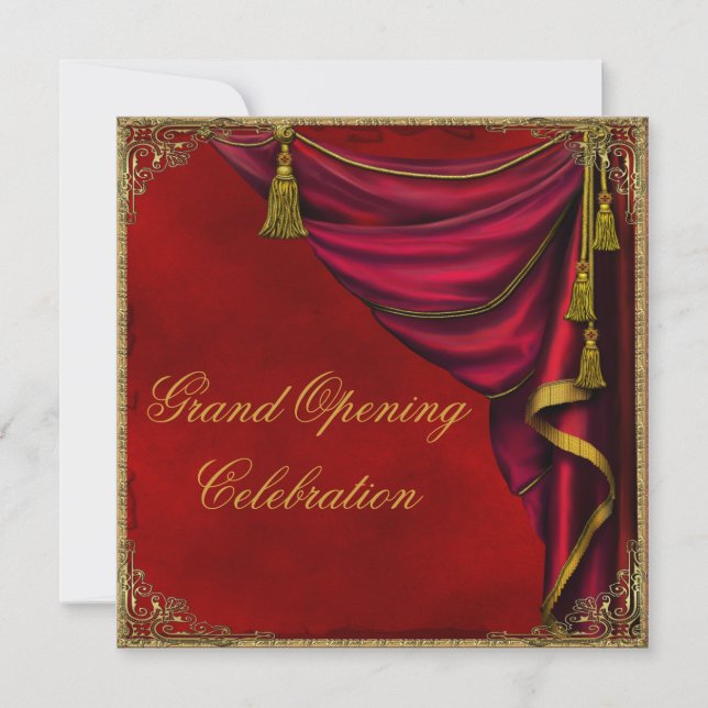 Invitation Grand ouverture commerciale Red Gold (Devant)