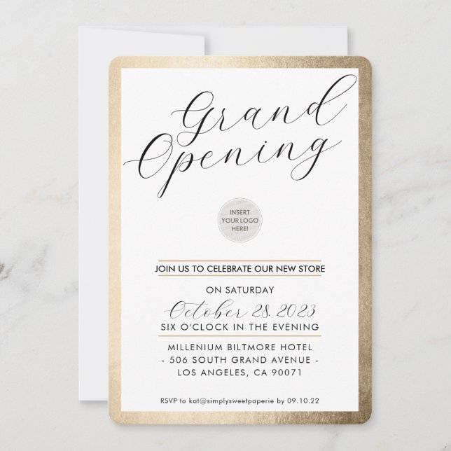 Invitation GRAND OUVERTURE de calligraphie moderne entreprise (Devant)