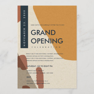 INVITATION GRAND OUVERTURE DE L'ORANGE D'ART ABSTRAIT MODERNE