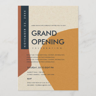 INVITATION GRAND OUVERTURE DE L'ORANGE D'ART ABSTRAIT MODERNE