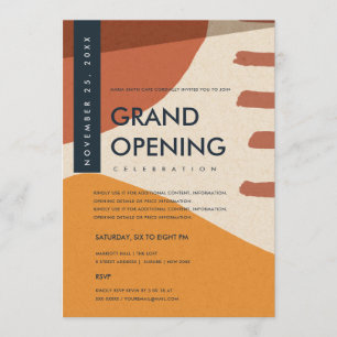 INVITATION GRAND OUVERTURE DE L'ORANGE D'ART ABSTRAIT MODERNE