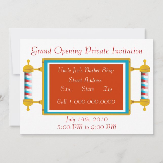 Invitation Grand ouverture du barber Shop (Devant)