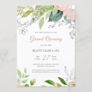Invitation Grand ouverture du salon de beauté moderne botaniq