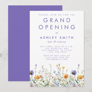 Invitation Grand ouverture fleur sauvage