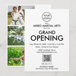 Invitation Grand Ouverture moderne White Business Logo Code Q