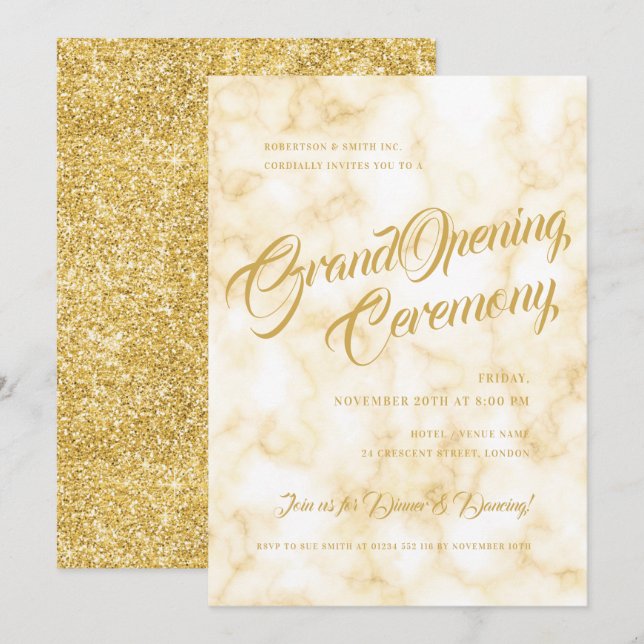 Invitation Grand ouverture officielle de Marbre d'or  (Devant / Derrière)