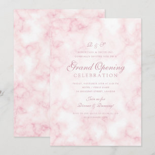 Invitation Grand ouverture rose Gold Marble Blush Corporate
