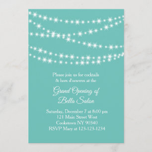 Invitation Grand Ouverture Twinkle Lights turquoise