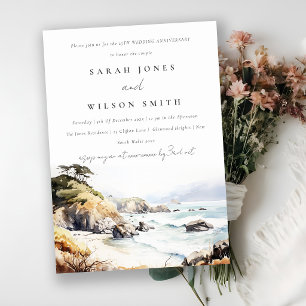 Invitation Grand paysage de Big Sur en Californie pour mariag