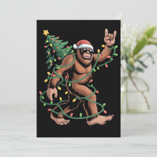 Invitation Grand-père Noël Bigfoot Sapin de Noël Sasquatch Sa