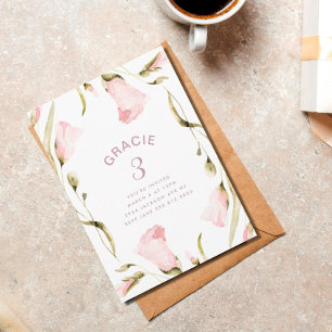 Invitation Grand Printemps Boho Fleur sauvage fête d'annivers