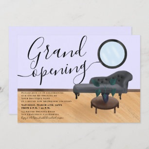 Invitation grand salon de beauté à illustration violette inau