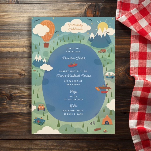 Invitation Grande Aventure en plein air Camping Fête d'annive (Créateur téléchargé)