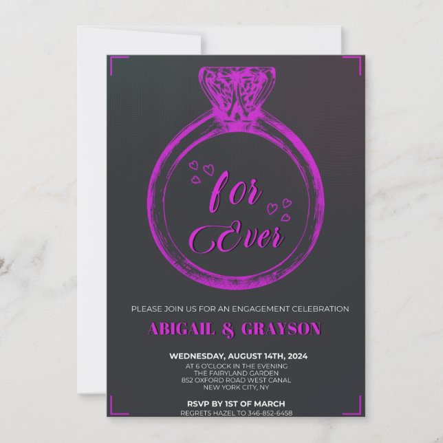 Invitation Grande bague en diamant violet illuminant pour tou (Devant)