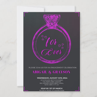 Invitation Grande bague en diamant violet illuminant pour tou