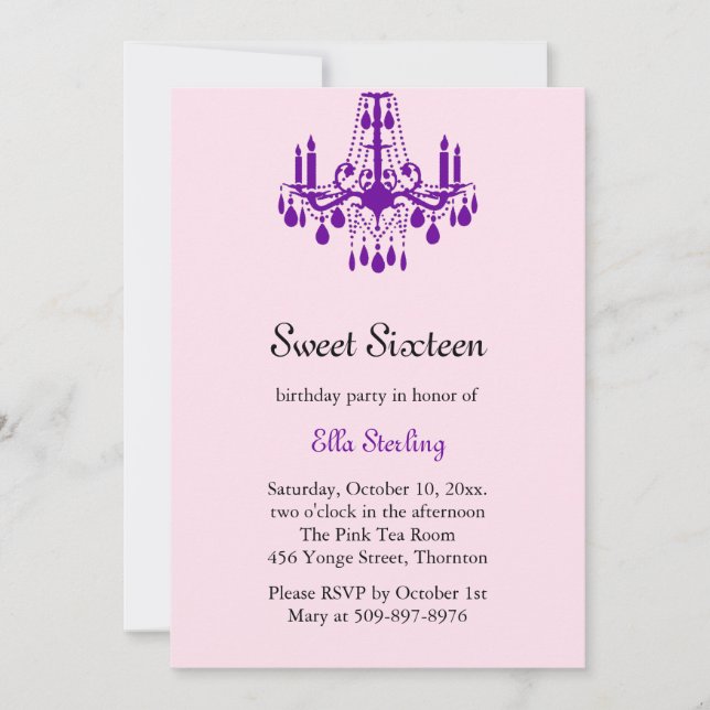 Invitation grande d'anniversaire de salle de bal (Devant)
