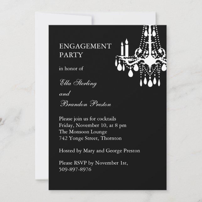 Invitation grande de partie de fiançailles de (Devant)