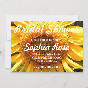 Invitation Grande douche nuptiale photo de tournesol jaune