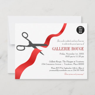 Invitation Grande ouverture de coupe simple du ruban rouge