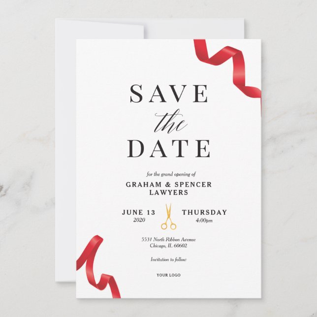 Invitation Grande ouverture Enregistrer la date (Devant)