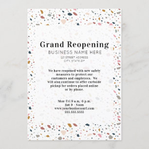 Invitation Grande réouverture générale des affaires Terrazzo