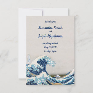Invitation Grande vague de Kanagawa Enregistrer la date