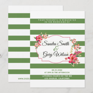 Invitation Grandes Blancs Vertes Et Mariage De Bouquet Coloré