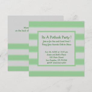 Invitation Grandes Grandes Stripes Green Potluck Party