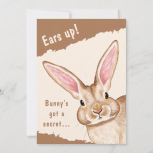 Invitation Grandes Oreilles de Lapin Mignon Chasse aux œufs d