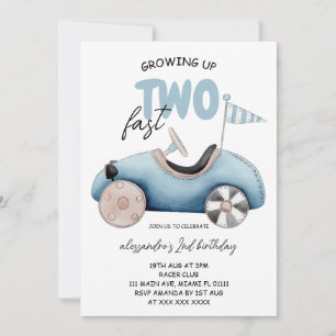 Invitation Grandir deux garçon rapide 2e anniversaire