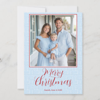 Invitation Grandmillenia Light Blue & Red Christmas Card