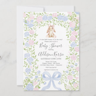 Invitation Grandmillennial Bunny Rabbit baby shower invite