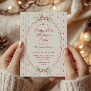 Invitation Grandmillennial Greenery Oval Christmas Party