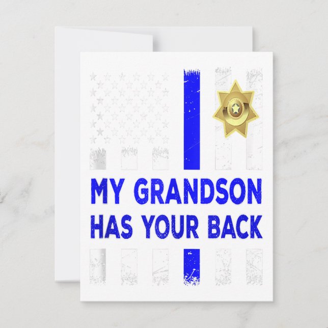 Invitation Grands-parents d'agent de police Mon petit-fils a  (Devant)