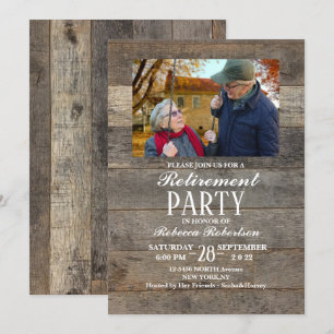 Invitation grange bois de l'ouest pays rustique Parti de retr