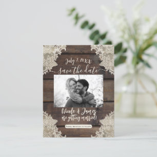 Invitation Grange Rustique Bois & Dentelle Romantique Enregis