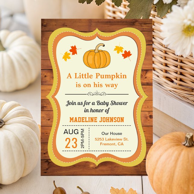 Invitation Grange rustique Bois mignon Petit Baby shower Citr (Créateur téléchargé)