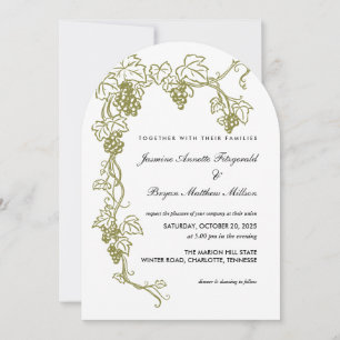 Invitation Grapevine Élégant Mariage de vignoble   Italie