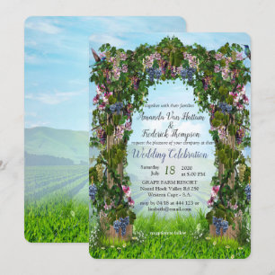 Invitation Grapevines, chèvres et colibris