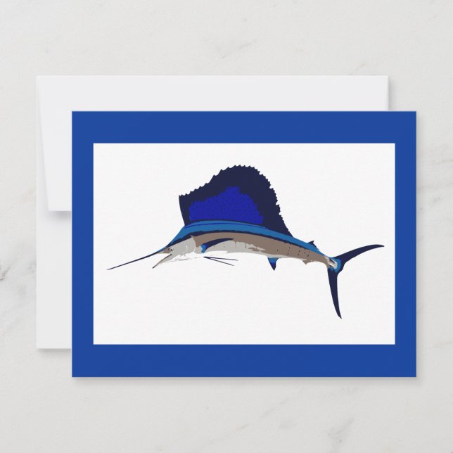 Invitation Graphique de la pêche au poisson marin (Devant)