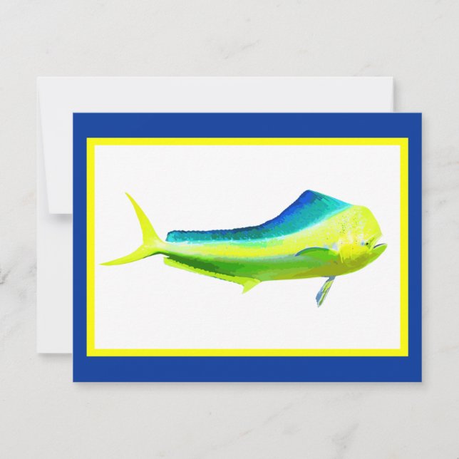 Invitation Graphique de pêche d'eau de mer de Mahi Mahi (Devant)