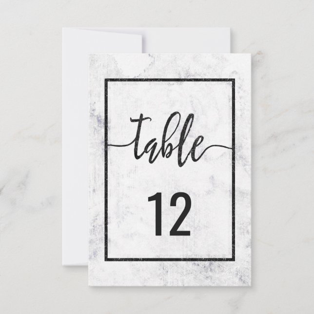Invitation Graphique de table de mariage chic en marbre (Devant)