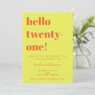 Invitation Graphisme Gras Anniversaire 21 Ans Chartreuse